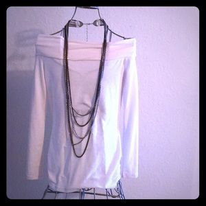 Long sleev off shoulder sweater